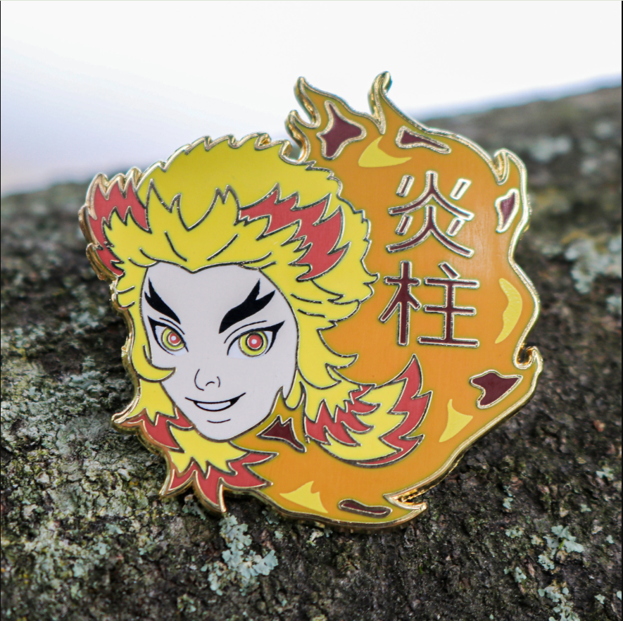 Rengoku Flame Enamel Pin