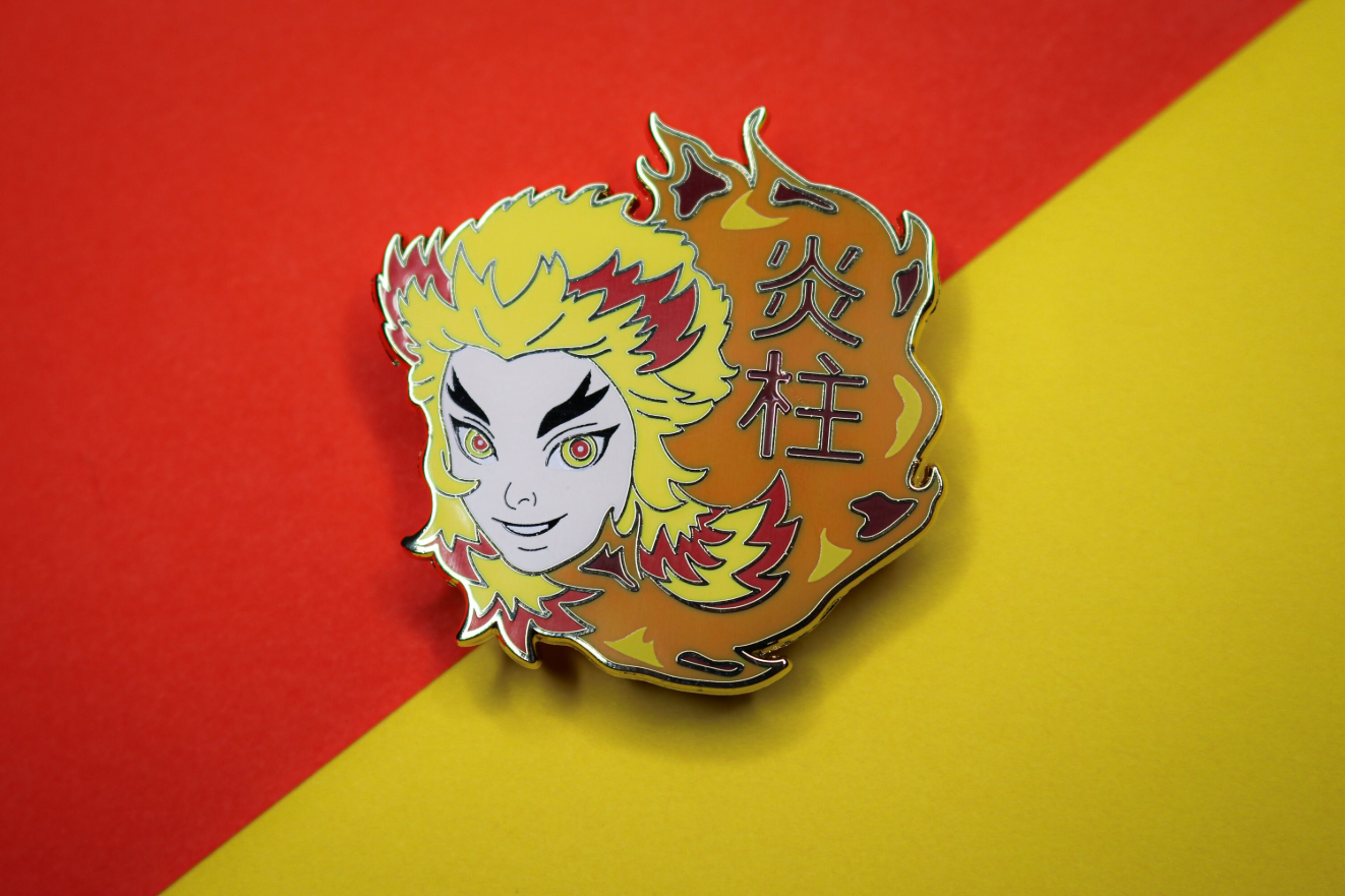 Rengoku Flame Enamel Pin