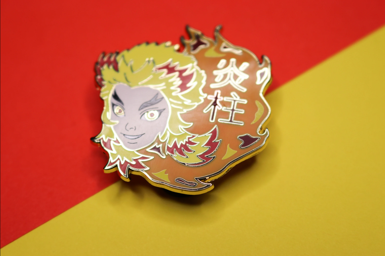 Rengoku Flame Enamel Pin